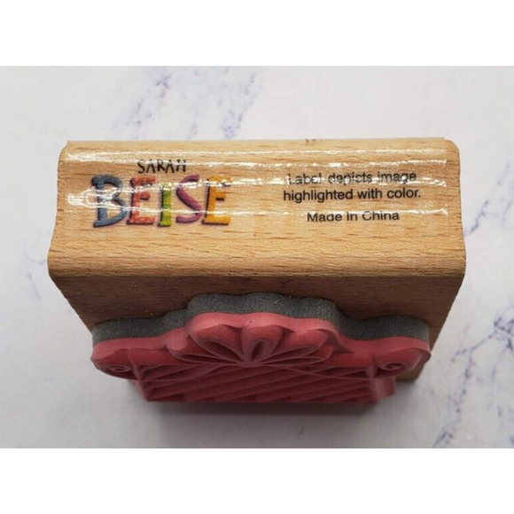 Sarah Beise Rubber Stamp Gift Box Present with Bow Wood Mounted Rubber Stamp - Picture 4 of 7